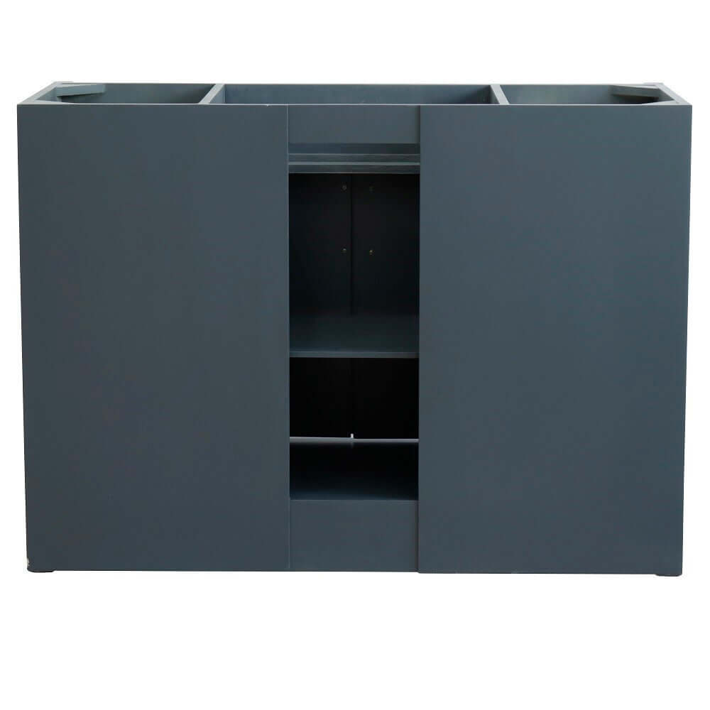 49" Single sink vanity in Dark Gray finish with Black galaxy granite and oval sink - 400700-49S-DG-BGO