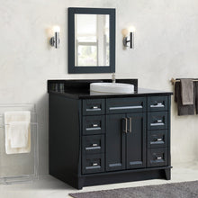 Load image into Gallery viewer, 49&quot; Single sink vanity in Dark Gray finish with Black galaxy granite and round sink - 400700-49S-DG-BGRD