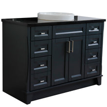 Load image into Gallery viewer, 49&quot; Single sink vanity in Dark Gray finish with Black galaxy granite and round sink - 400700-49S-DG-BGRD