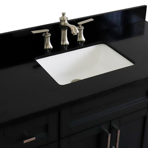49" Single sink vanity in Dark Gray finish with Black galaxy granite and rectangle sink - 400700-49S-DG-BGR