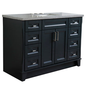 49" Single sink vanity in Dark Gray finish with Gray granite and rectangle sink - 400700-49S-DG-GYR