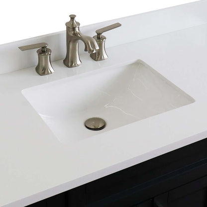 49" Single sink vanity in Dark Gray finish with White quartz and rectangle sink - 400700-49S-DG-WER