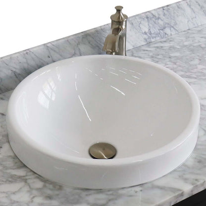 49" Single sink vanity in Dark Gray finish with White Carrara marble and round sink - 400700-49S-DG-WMRD