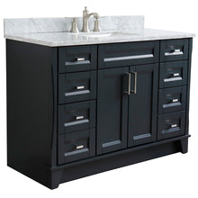 Load image into Gallery viewer, 49&quot; Single sink vanity in Dark Gray finish with White Carrara marble and rectangle sink - 400700-49S-DG-WMR