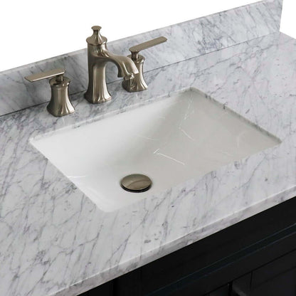 49" Single sink vanity in Dark Gray finish with White Carrara marble and rectangle sink - 400700-49S-DG-WMR