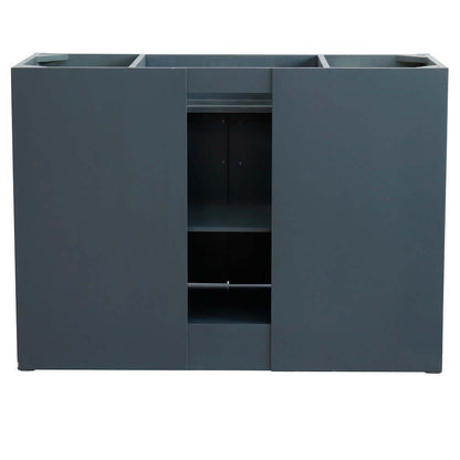 49" Single sink vanity in Dark Gray finish with White Carrara marble and rectangle sink - 400700-49S-DG-WMR