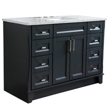 Load image into Gallery viewer, 49&quot; Single sink vanity in Dark Gray finish with White Carrara marble and rectangle sink - 400700-49S-DG-WMR
