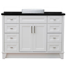 Load image into Gallery viewer, 49&quot; Single sink vanity in White finish with Black galaxy granite and round sink - 400700-49S-WH-BGRD