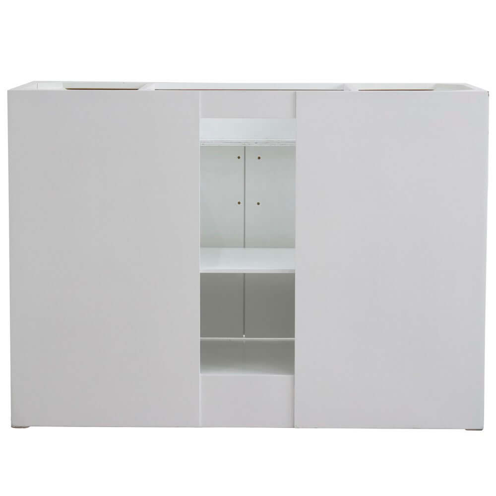 49" Single sink vanity in White finish with White quartz and oval sink - 400700-49S-WH-WEO