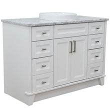 Load image into Gallery viewer, 49&quot; Single sink vanity in White finish with White Carrara marble and round sink - 400700-49S-WH-WMRD