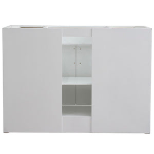 49" Single sink vanity in White finish with White Carrara marble and rectangle sink - 400700-49S-WH-WMR