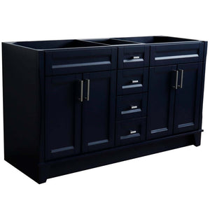60" Double vanity in Blue finish - cabinet only - 400700-60D-BU