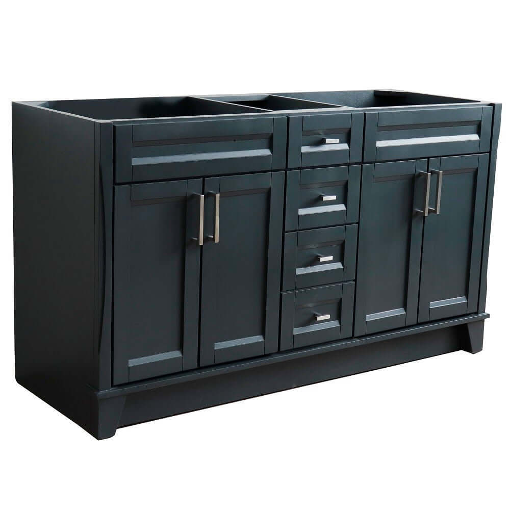 60" Double vanity in Dark Gray finish - cabinet only - 400700-60D-DG