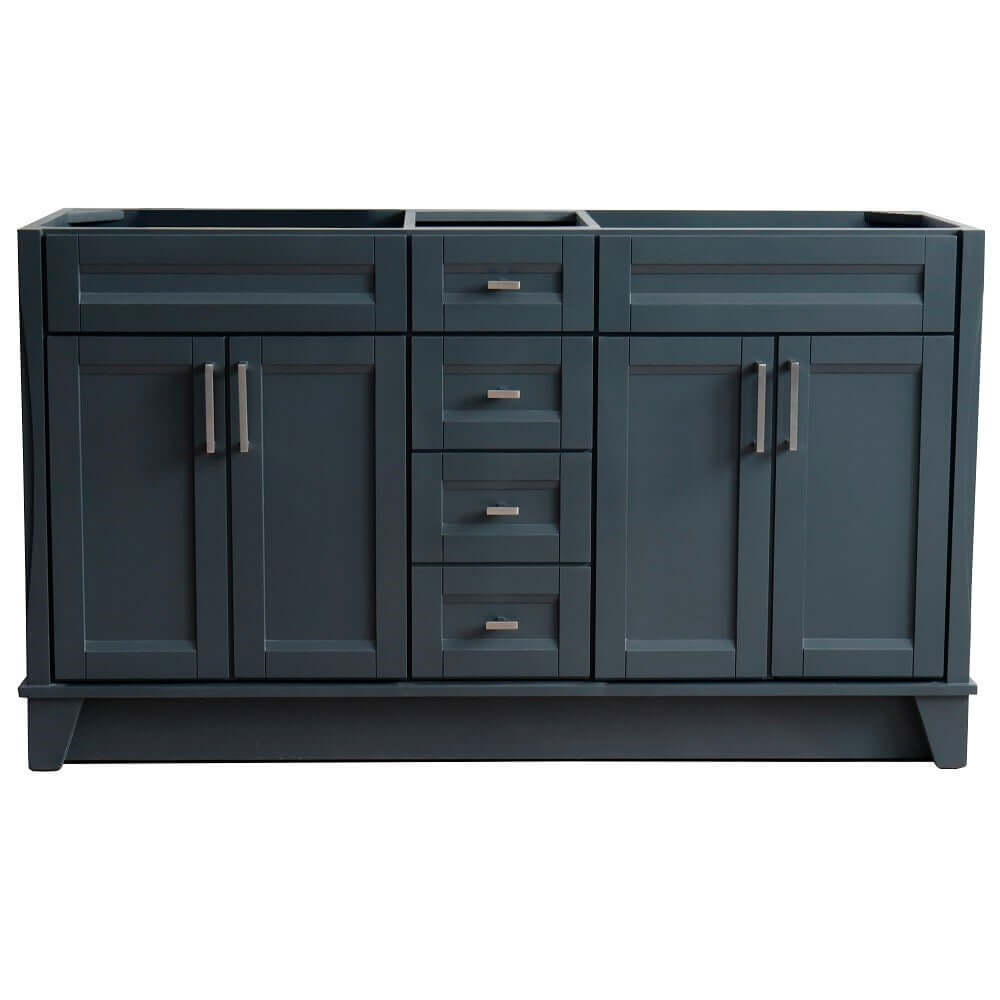 60" Double vanity in Dark Gray finish - cabinet only - 400700-60D-DG