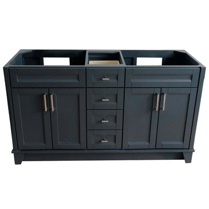 60" Double vanity in Dark Gray finish - cabinet only - 400700-60D-DG