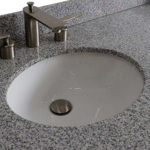 61" Double sink vanity in Dark Gray finish and Gray granite and oval sink - 400700-61D-DG-GYO