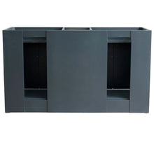 Load image into Gallery viewer, 61&quot; Double sink vanity in Dark Gray finish and Gray granite and oval sink - 400700-61D-DG-GYO
