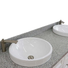 Load image into Gallery viewer, 61&quot; Double sink vanity in White finish and Gray granite and round sink - 400700-61D-WH-GYRD
