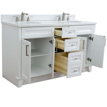 Load image into Gallery viewer, 61&quot; Double sink vanity in White finish and White quartz and oval sink - 400700-61D-WH-WEO