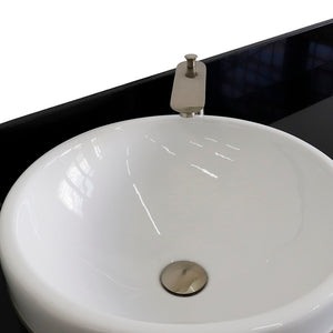 61" Single sink vanity in Dark Gray finish and Black galaxy granite and round sink - 400700-61S-DG-BGRD