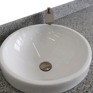 61" Single sink vanity in Dark Gray finish and Gray granite and round sink - 400700-61S-DG-GYRD
