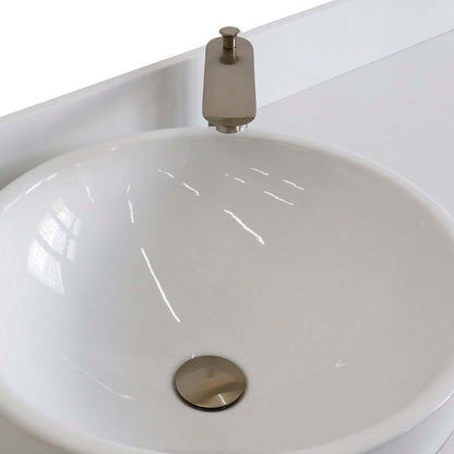 61" Single sink vanity in Dark Gray finish and White quartz and round sink - 400700-61S-DG-WERD