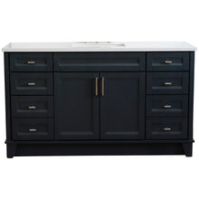 Load image into Gallery viewer, 61&quot; Single sink vanity in Dark Gray finish and White quartz and rectangle sink - 400700-61S-DG-WER