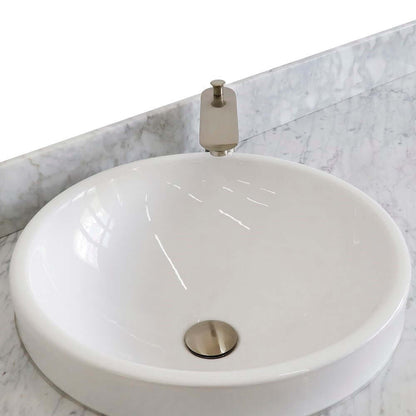 61" Single sink vanity in Dark Gray finish and White Carrara marble and round sink - 400700-61S-DG-WMRD