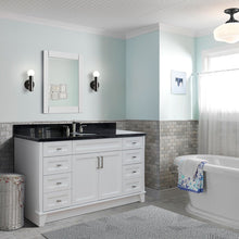 Load image into Gallery viewer, 61&quot; Single sink vanity in White finish and Black galaxy granite and oval sink - 400700-61S-WH-BGO