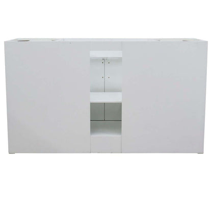 61" Single sink vanity in White finish and Black galaxy granite and rectangle sink - 400700-61S-WH-BGR