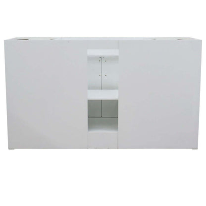 61" Single sink vanity in White finish and Gray granite and oval sink - 400700-61S-WH-GYO