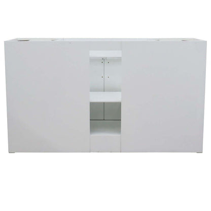 61" Single sink vanity in White finish and Gray granite and round sink - 400700-61S-WH-GYRD