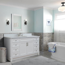 Load image into Gallery viewer, 61&quot; Single sink vanity in White finish and White quartz and oval sink - 400700-61S-WH-WEO