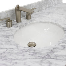 Load image into Gallery viewer, 61&quot; Single sink vanity in White finish and White Carrara marble and oval sink - 400700-61S-WH-WMO