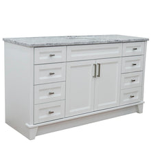 Load image into Gallery viewer, 61&quot; Single sink vanity in White finish and White Carrara marble and oval sink - 400700-61S-WH-WMO