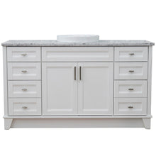 Load image into Gallery viewer, 61&quot; Single sink vanity in White finish and White Carrara marble and round sink - 400700-61S-WH-WMRD