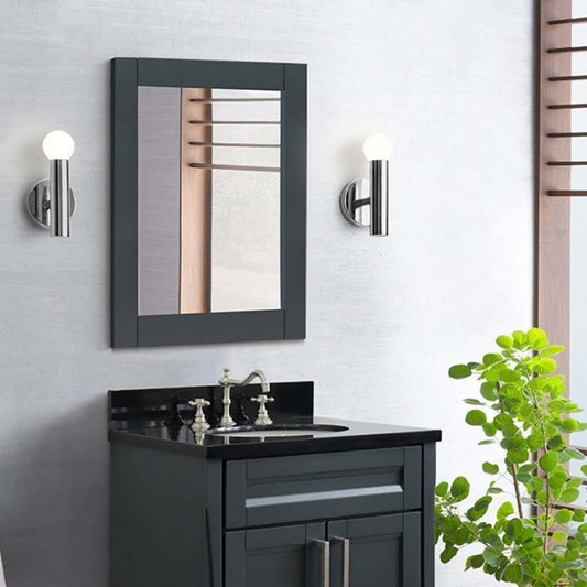 24" Wood Frame Mirror in Dark Gray - 400700-M-24DG