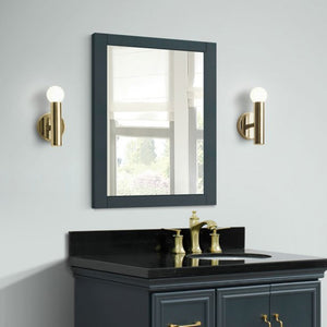 24" Wood Frame Mirror In Dark Gray - 400800-24-M-DG