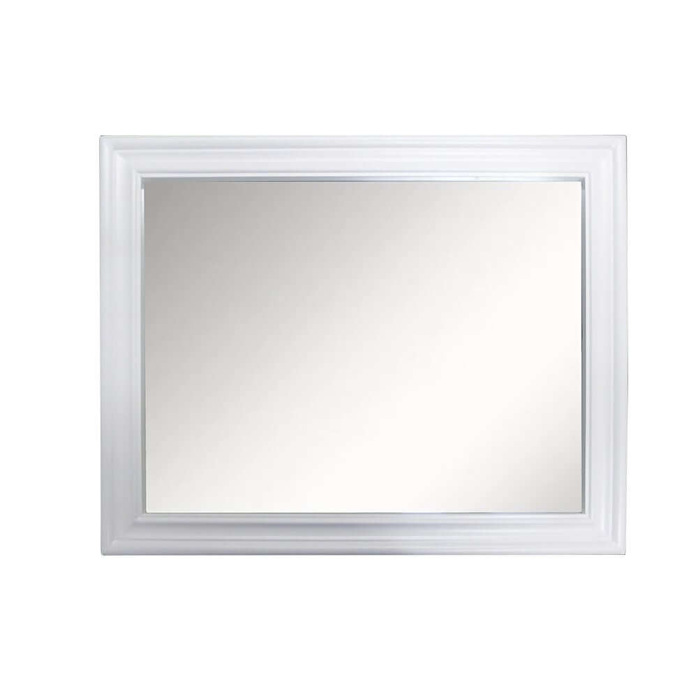 24" Wood Frame Mirror In White - 400800-24-M-WH