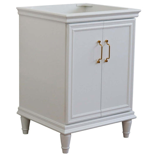 24" Single vanity in White finish- cabinet only - 400800-24-WH