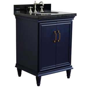 25" Single vanity in Blue finish with Black galaxy and oval sink - 400800-25-BU-BGO