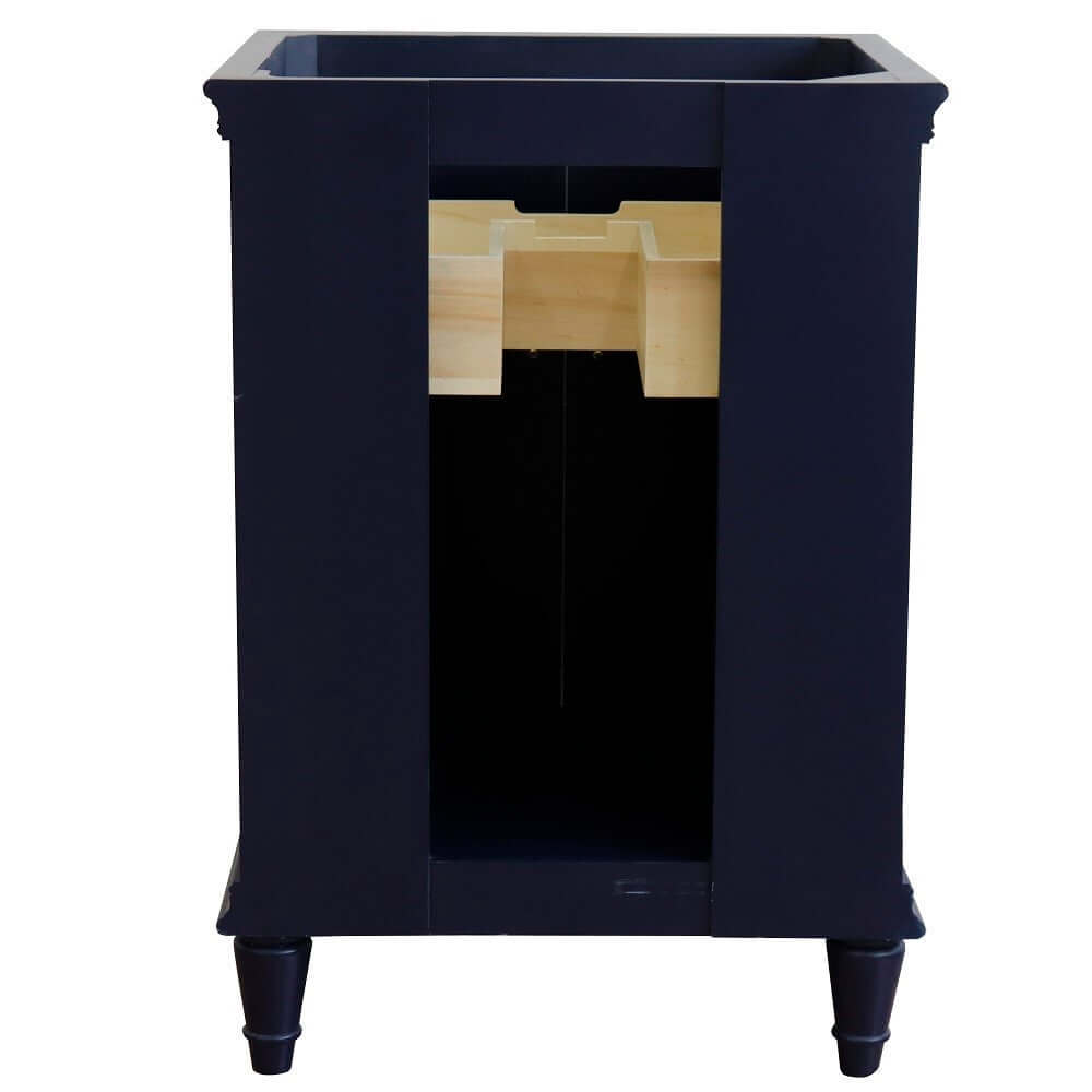 25" Single vanity in Blue finish with Black galaxy and oval sink - 400800-25-BU-BGO