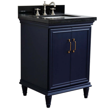 25" Single vanity in Blue finish with Black galaxy and rectangle sink - 400800-25-BU-BGR