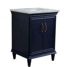 Load image into Gallery viewer, 25&quot; Single vanity in Blue finish with White Carrara and rectangle sink - 400800-25-BU-WMR
