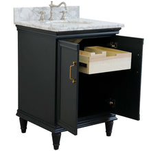 Load image into Gallery viewer, 25&quot; Single vanity in Dark Gray finish with White Carrara  and oval sink - 400800-25-DG-WMO