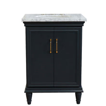 Load image into Gallery viewer, 25&quot; Single vanity in Dark Gray finish with White Carrara  and oval sink - 400800-25-DG-WMO