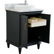 Load image into Gallery viewer, 25&quot; Single vanity in Dark Gray finish with White Carrara and round sink - 400800-25-DG-WMRD