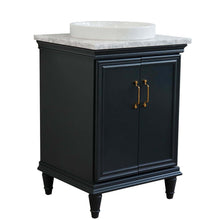 Load image into Gallery viewer, 25&quot; Single vanity in Dark Gray finish with White Carrara and round sink - 400800-25-DG-WMRD