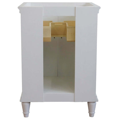 25" Single vanity in White finish with Black galaxy and round sink - 400800-25-WH-BGRD