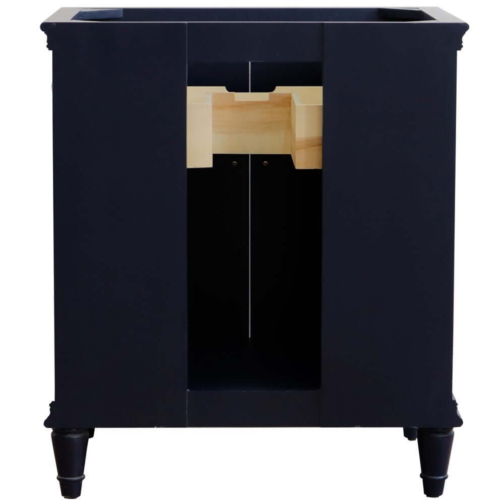 31" Single vanity in Blue finish with Black galaxy and oval sink - 400800-31-BU-BGO